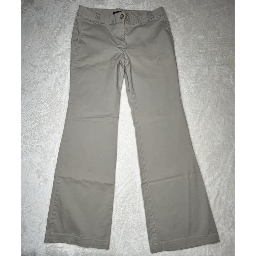 Lands End Women's Size 10 Tan Khaki Dress Pants Wide‎ Leg Stretch